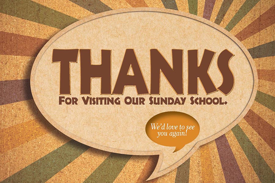 Postcard - Thanks for Visiting Sunday School