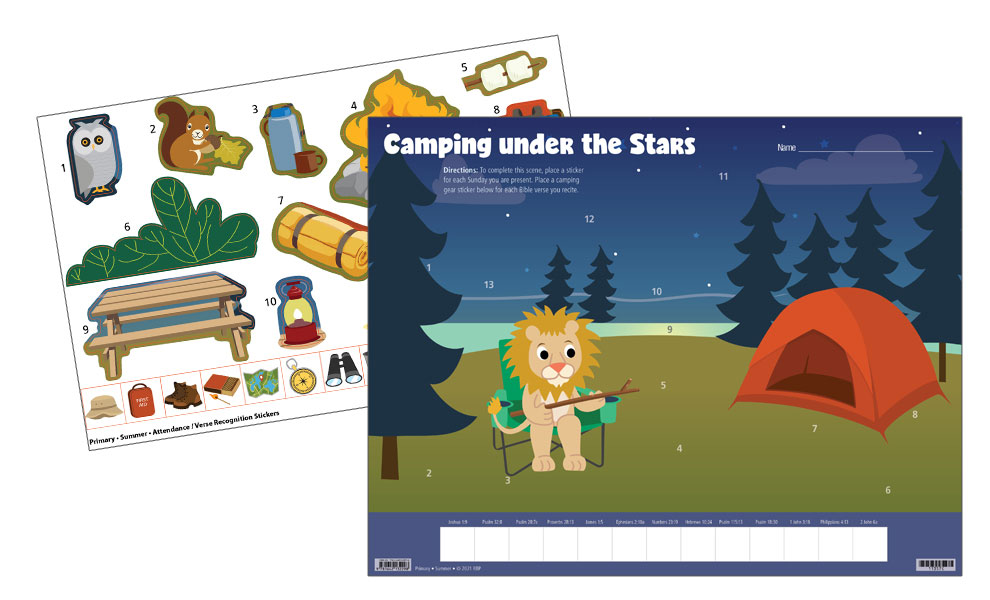 Primary Attendance/Verse Charts and Stickers <br>Summer 2023