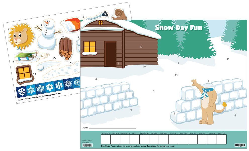 Primary Attendance/Verse Charts and Stickers <br>Winter 2025-26