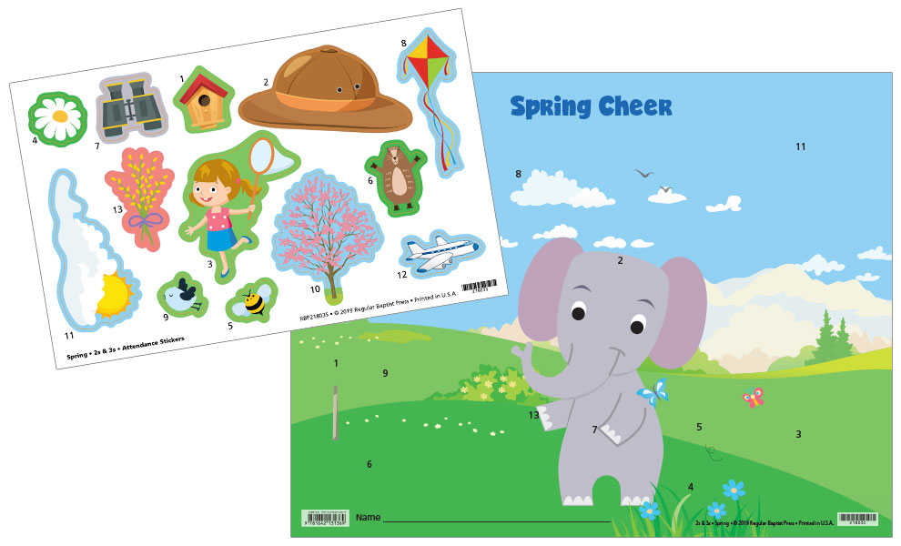 2s & 3s Attendance Charts and Stickers <br>Spring 2023