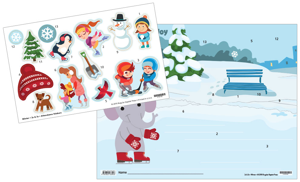 2s & 3s Attendance Charts and Stickers <br>Winter 2023-24