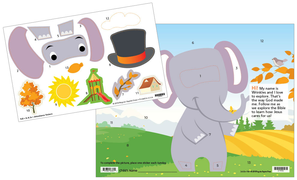 2s & 3s Attendance Charts and Stickers <br>Fall Year 1