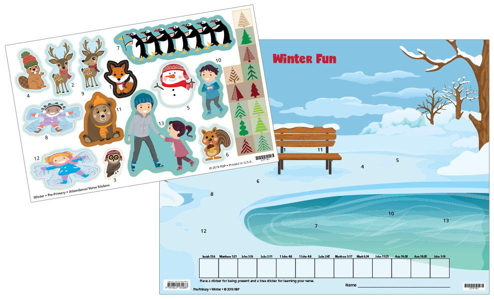 Pre-Primary Attendance Charts and Stickers <br>Winter 2023-24