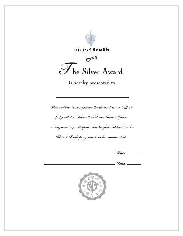 Silver Award Certificates