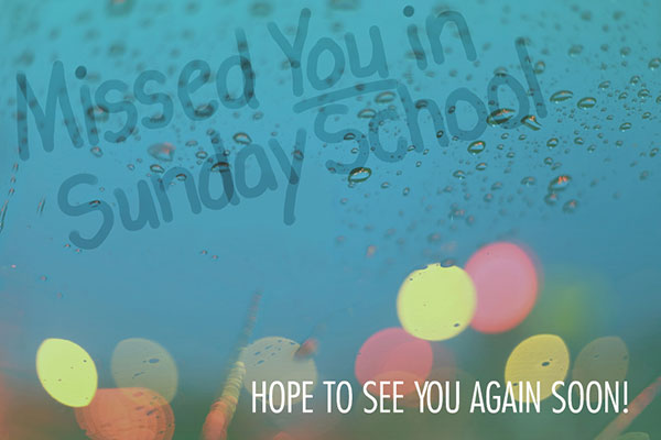 Postcard - Missed You in Sunday School