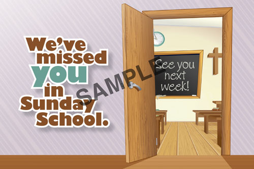 Postcard - We've Missed You in Sunday School