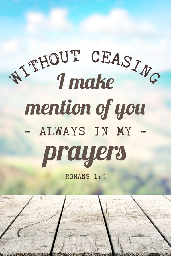 Postcard - I'm Praying for You, Romans 1:9
