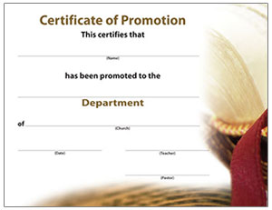 Certificate of Promotion