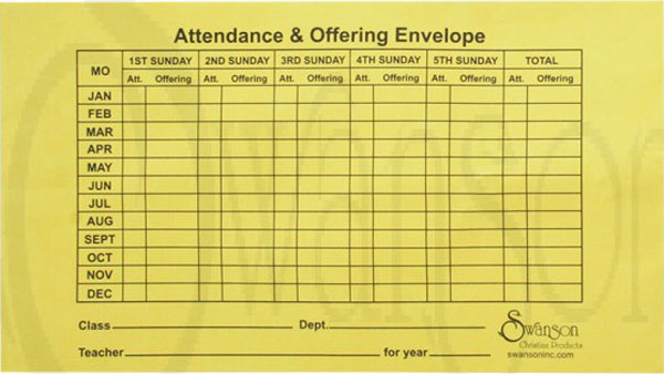 Attendance & Offering Envelope