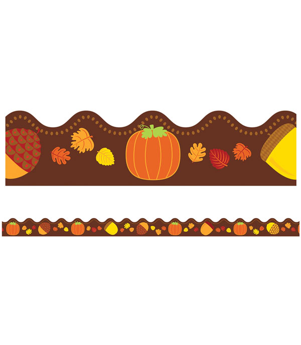 Border - Scalloped Acorns and Pumpkins